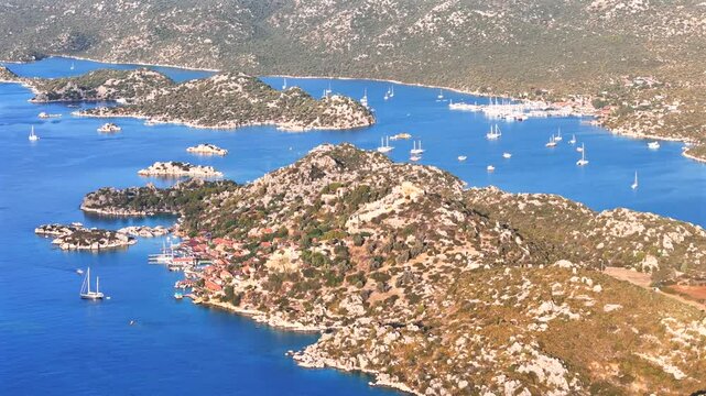 Kekova is a small Turkish island near Demre district of Antalya province which faces the villages of Kalekoy.
