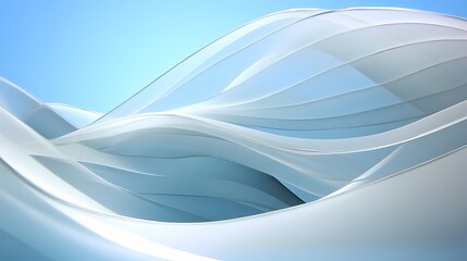 Obraz premium Abstract Blue and White Curved Shapes Design Background