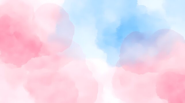 Soft Pastel Pink and Blue Watercolor Background