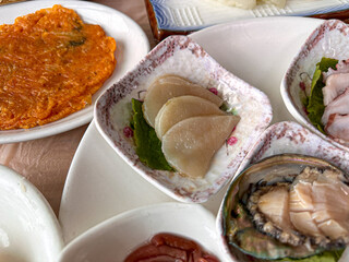 Korea seafood. Pen Shell and Scallop