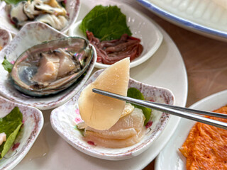 Korea seafood. Pen Shell and Scallop