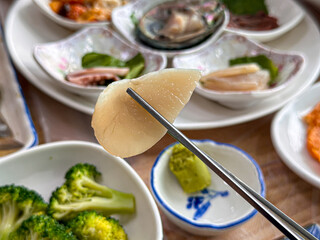 Korea seafood. Pen Shell and Scallop
