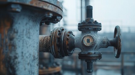 Industrial Valve in a Foggy Environment