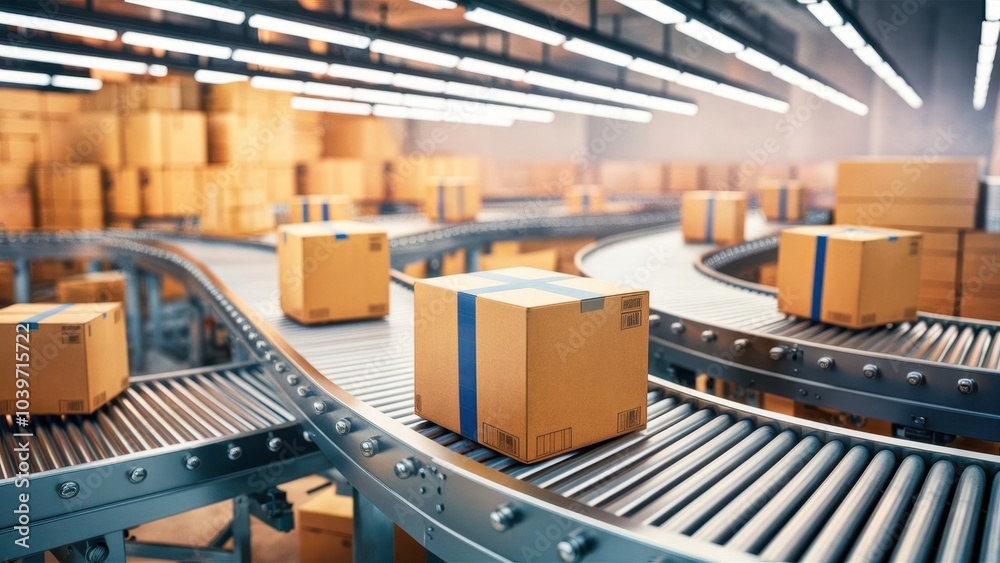 Wall mural efficient logistics management optimizing supply chain processes with automated packaging systems in