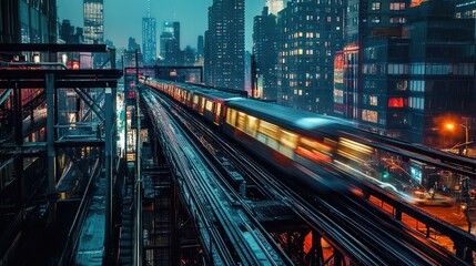 Obraz premium Urban Living: Capturing the Fast-Paced Rhythm of City Life