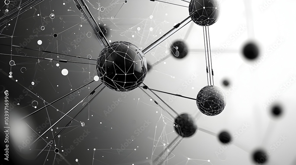 Poster glow mesh line network of connected dots abstract background for futuristic tech digital and innovat