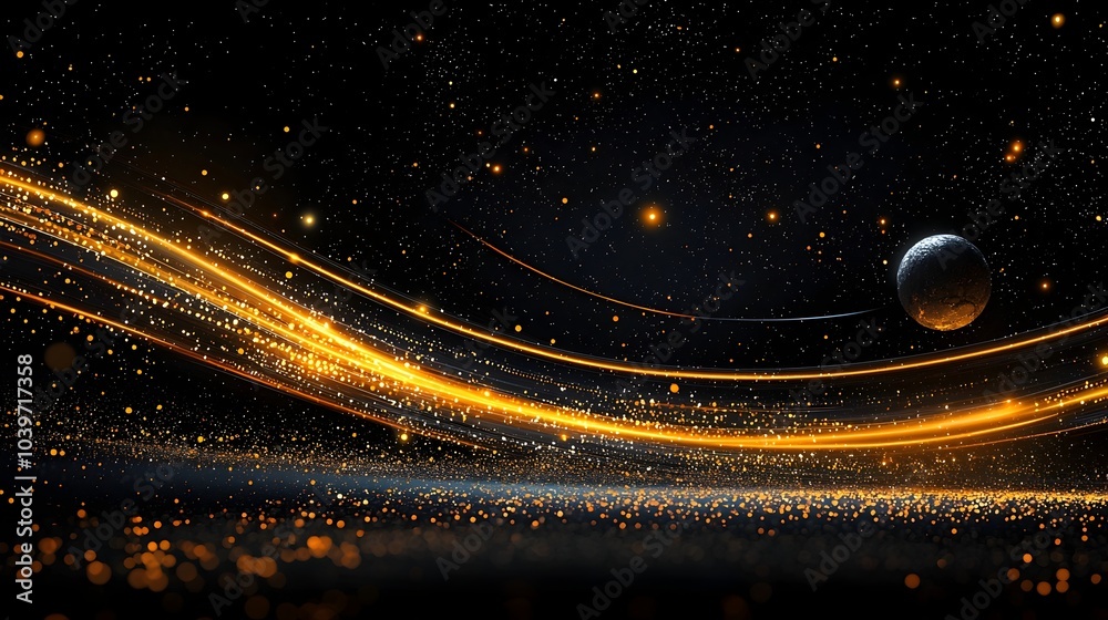 Fototapete glow mesh lines in abstract dynamic patterns forming captivating borders and frames for modern elega
