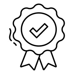 Original Icon &ndash; A Ribbon Badge with a Checkmark, Indicating Authenticity and Unique Products.