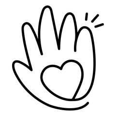 Handmade Icon – A Hand with a Heart, Symbolizing Artisanal Quality and Individuality.
