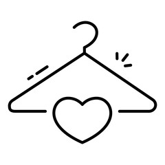 Fair Wear Icon – A Hanger with a Heart, Representing Ethical Clothing Practices and Fair Labor.