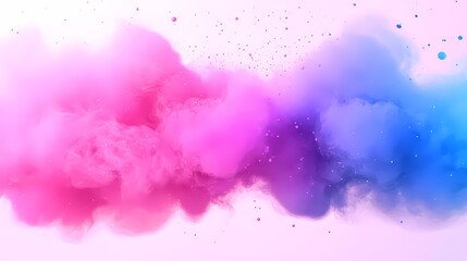 Obraz premium Abstract Pink Purple and Blue Ink Swirls and Drops on White Background