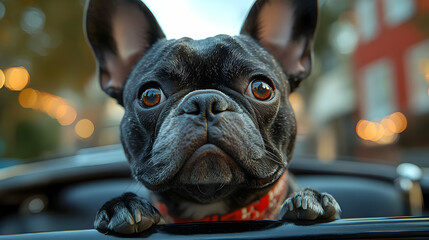 Adorable Black French Bulldog Photo