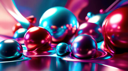 A bunch of colorful balls are floating in a pool of water