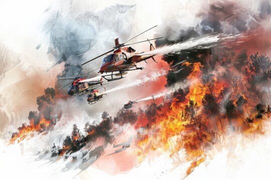Airborne firefighting: a dramatic depiction of airplane in action