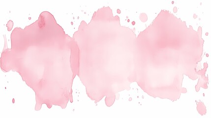 Obraz premium Abstract Pink Watercolor Splashes and Blobs on White Background