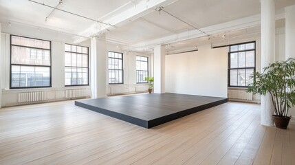 Obraz premium Modern Studio Space with Natural Light and Minimalist Design