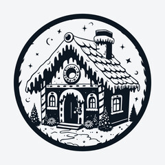Christmas Whimsical Gingerbread House Laser Cut SVG Design