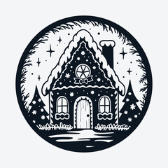 Christmas Whimsical Gingerbread House Laser Cut SVG Design