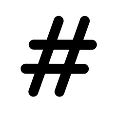 hashtag sign vector on white background