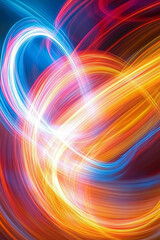 Obraz premium Mesmerizing light trails in futuristic night landscapes with vibrant energy flows, neon cityscapes, and abstract motion paths creating dynamic visuals for creative designs.