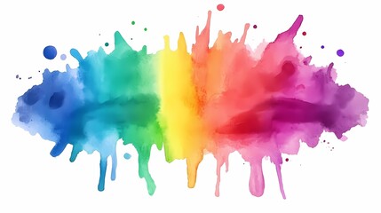 Fototapeta premium Abstract Watercolor Rainbow Splashes and Drips Background
