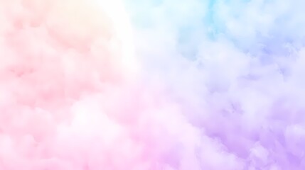 Fototapeta premium Soft Pastel Cloud Background Dreamy Watercolor Sky Texture