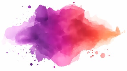 Obraz premium Abstract Watercolor Background with Pink Purple and Orange Splashes