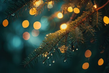 Christmas tree solar lights backgrounds outdoors nature.