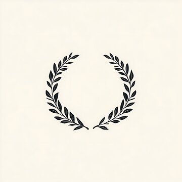 recommend clip art: A simple black laurel wreath on a white background.