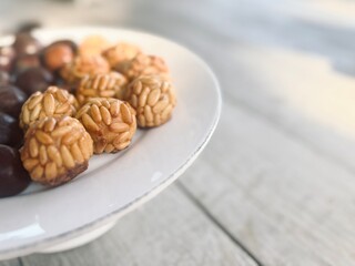 Panallets Typical Spanish pastries in Catalonia on All Saints' Day. 