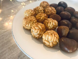 Panallets Typical Spanish pastries in Catalonia on All Saints' Day. 