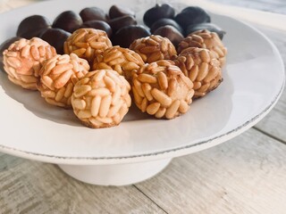 Panallets Typical Spanish pastries in Catalonia on All Saints' Day. 