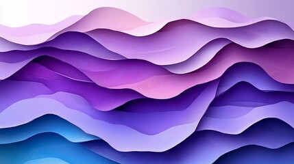 Obraz premium Abstract waves in varying shades of purple and blue create a soothing, layered visual effect.