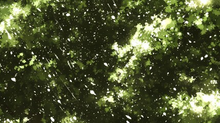 Fototapeta premium Abstract Green Watercolor Background with White Splashes and Light
