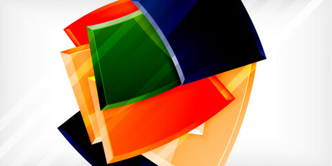 Colorful geometric abstract shapes. Illustration For Wallpaper, Banner, Background, Card, Book Illustration, landing page