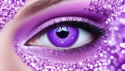 A beautiful close-up of a female eye with simple yet stunning natural makeup that enhances her features