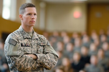 Military officer in an education program, focusing on leadership and professional development in a structured classroom setting