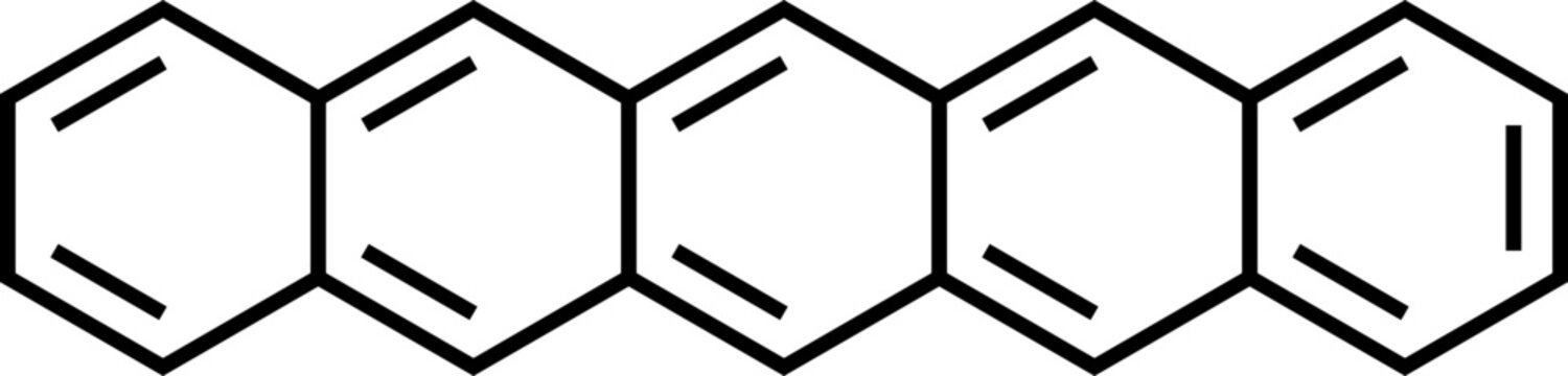 Pentacene structural formula, vector illustration