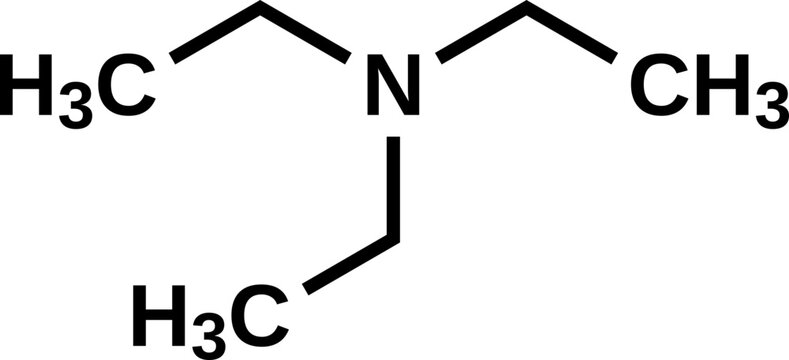 Triethylamine&nbsp;structural formula, vector illustration