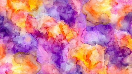 Fototapeta premium Abstract Watercolor Background with Purple Orange and Yellow Hues