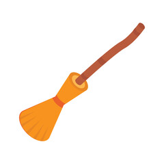 An editable icon of magical broom ini modern isometric style