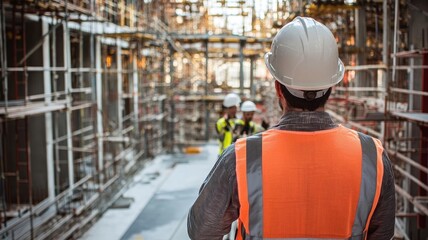 StaySafe image of a construction worker wearing a hard hat and safety vest