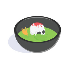 Check this amazing icon of halloween soup bowl in isometric style