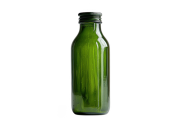 Green condiment bottle isolated on transparent background, png file, no background png file