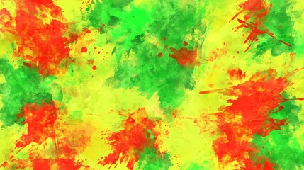Fototapeta premium Abstract Watercolor Background Red Green Yellow Splashes