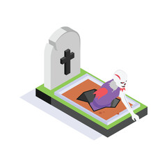 Get this amazing icon of spooky grave in modern style