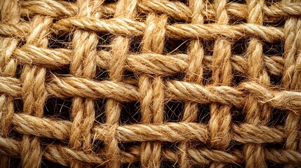 Fototapeta premium Rough Burlap Texture with Visible Stitching