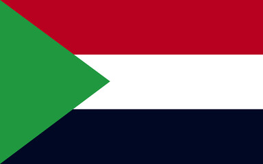 Sudan official flag vector with standard size and proportion. National flag emblem with accurate size and colors.