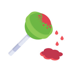 Creatively designed bloody lollipop isometric vector