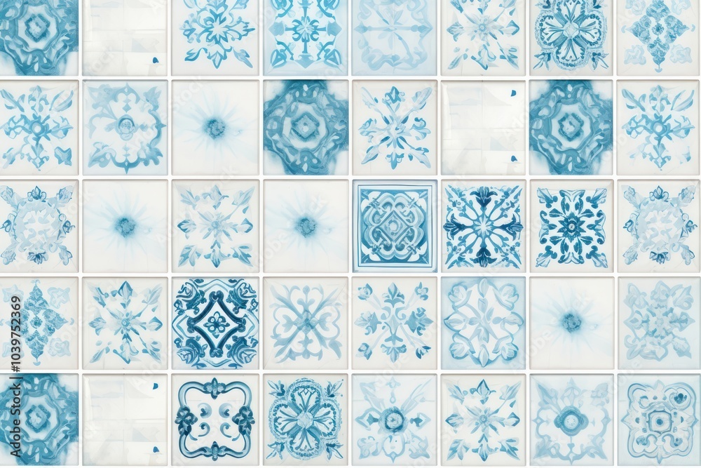 Sticker Lightblue background tiles wall pattern backgrounds white.